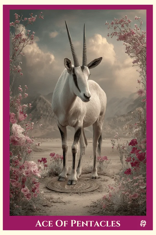 Ace of Pentacles tarot card from the SASS Tarot deck