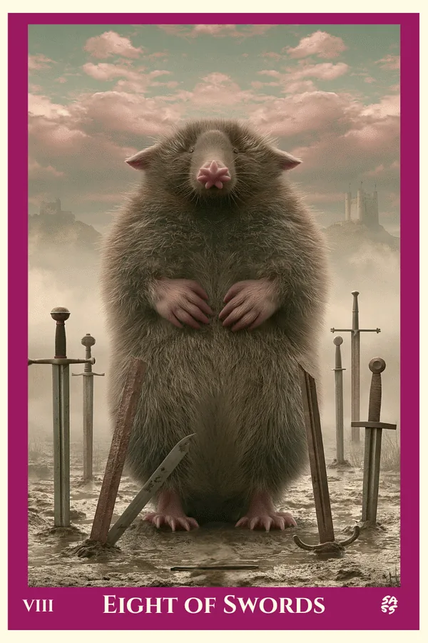 Eight of Swords tarot card from the SASS Tarot deck