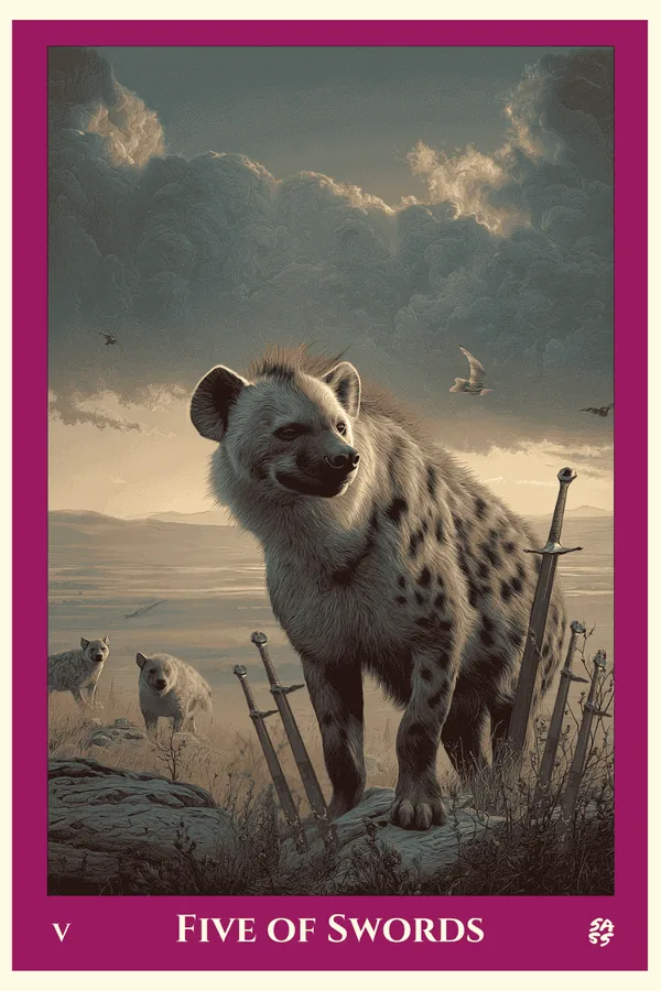 Five of Swords tarot card from the SASS Tarot deck