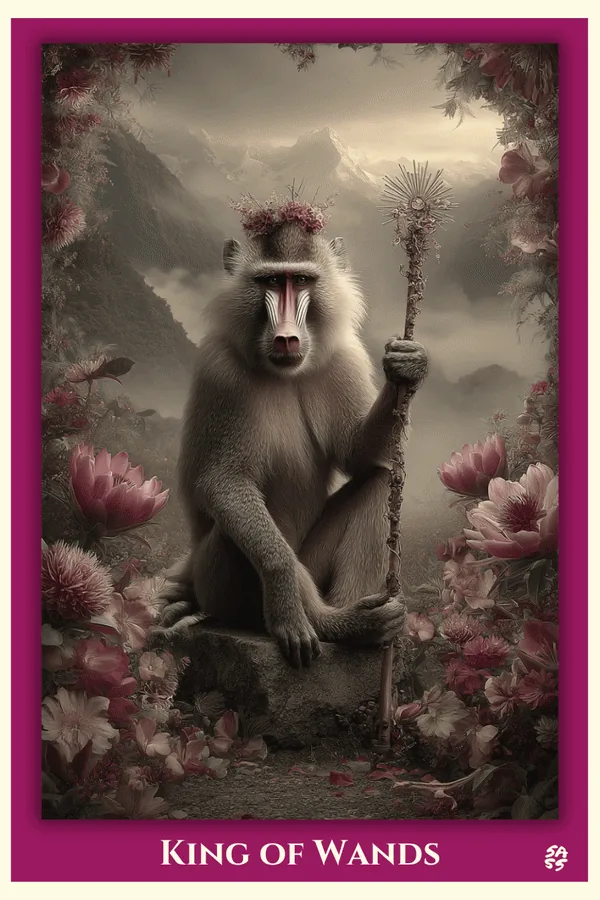 King of Wands tarot card from the SASS Tarot deck