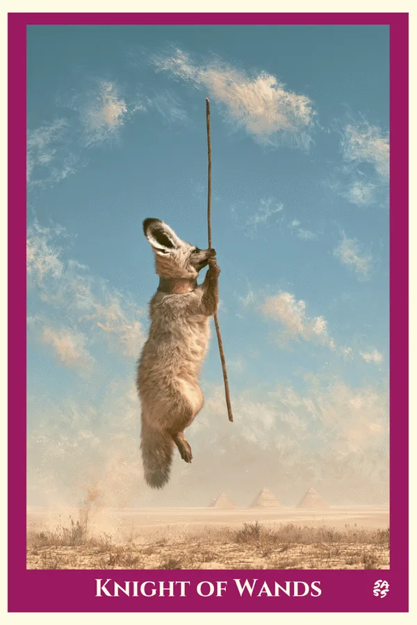 Knight of Wands tarot card from the SASS Tarot deck