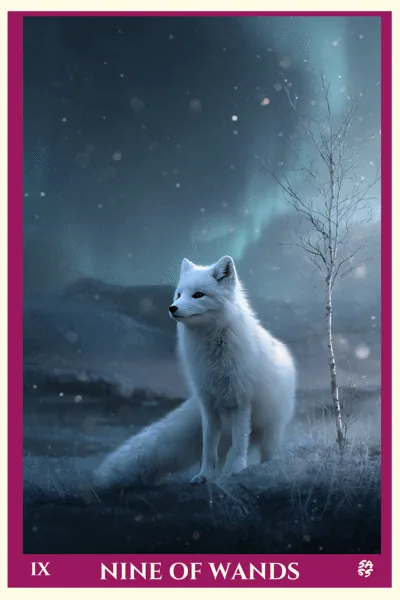 Nine of Wands tarot card from the SASS Tarot deck