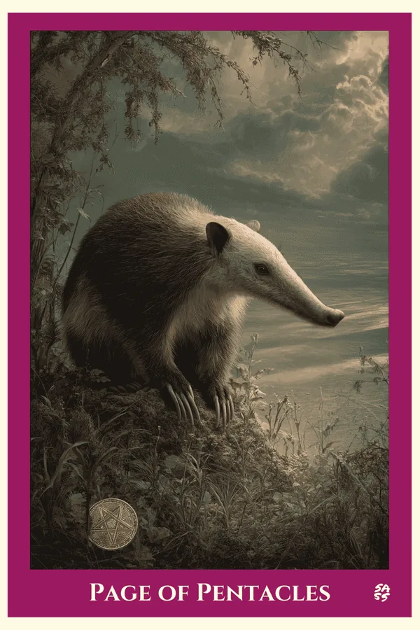 Page of Pentacles tarot card from the SASS Tarot deck