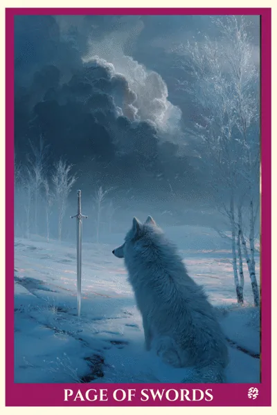 Page of Swords tarot card from the SASS Tarot deck