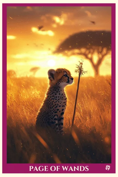 Page of Wands tarot card from the SASS Tarot deck