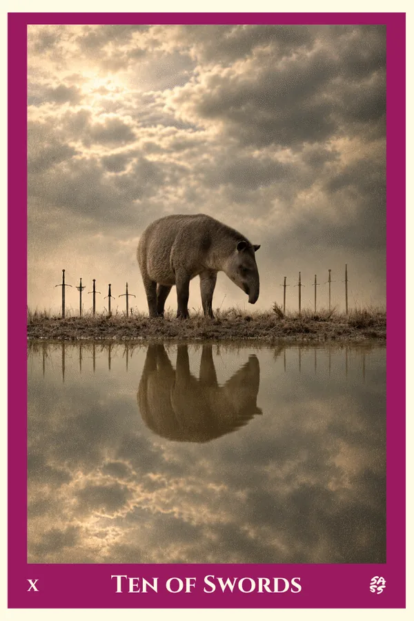 Ten of Swords tarot card from the SASS Tarot deck