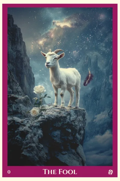 The Fool tarot card from the SASS Tarot deck