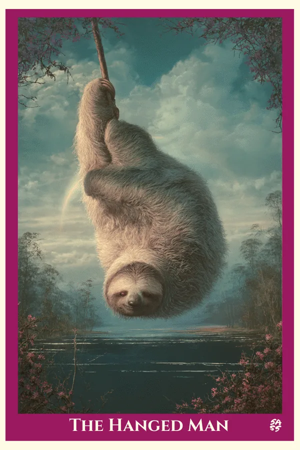 The Hanged Man tarot card from the SASS Tarot deck