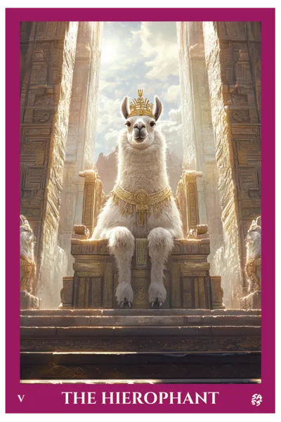 The Hierophant tarot card from the SASS Tarot deck