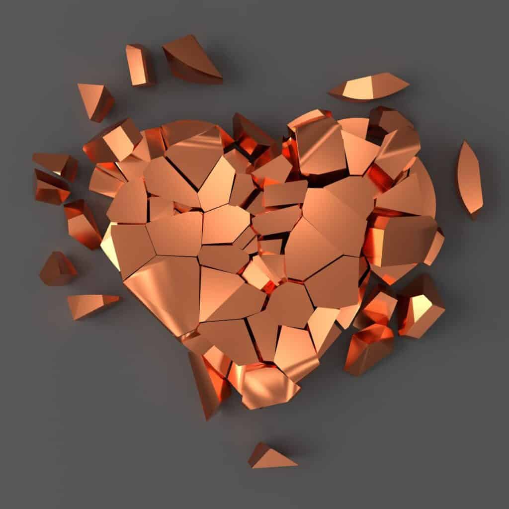 gold heart shattered