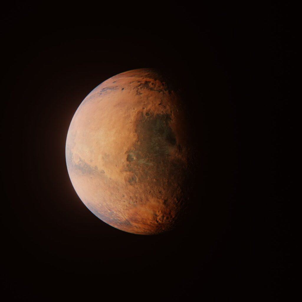 planet mars closeup