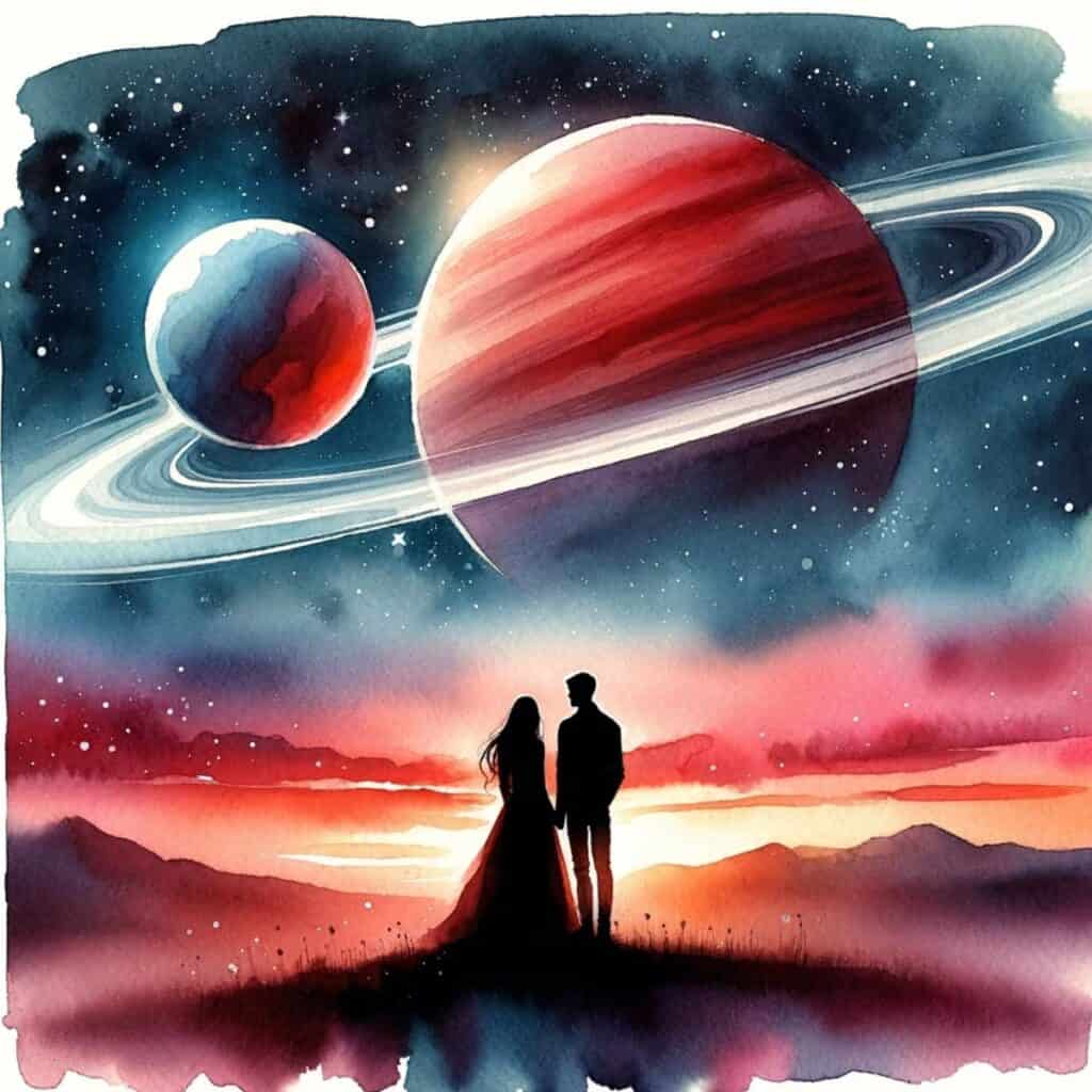picture of couple symbolizing saturn conjunct mars synastry