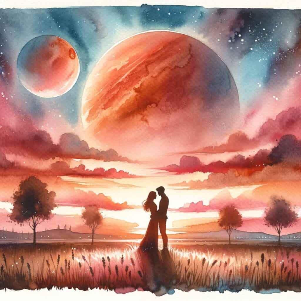 picture of couple symbolizing sun square mars synastry