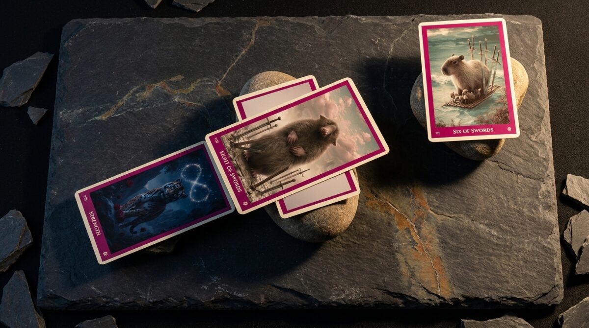 Four-card lever tarot spread