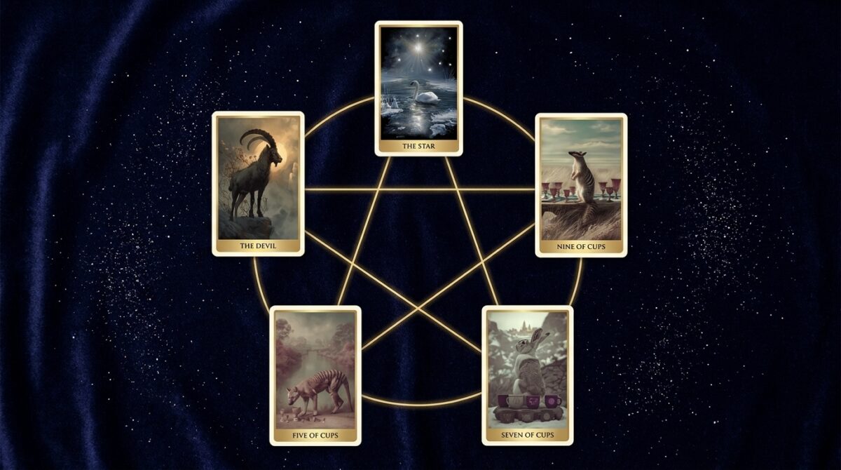 Five-card star tarot spread